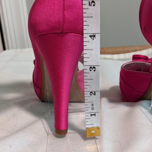 David's Bridal hot pink Maribelle heels - Picture 7 of 8